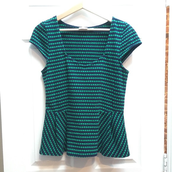 Anthropologie Tops - Postmark Anthropologie Peplum Cap Sleeve Top